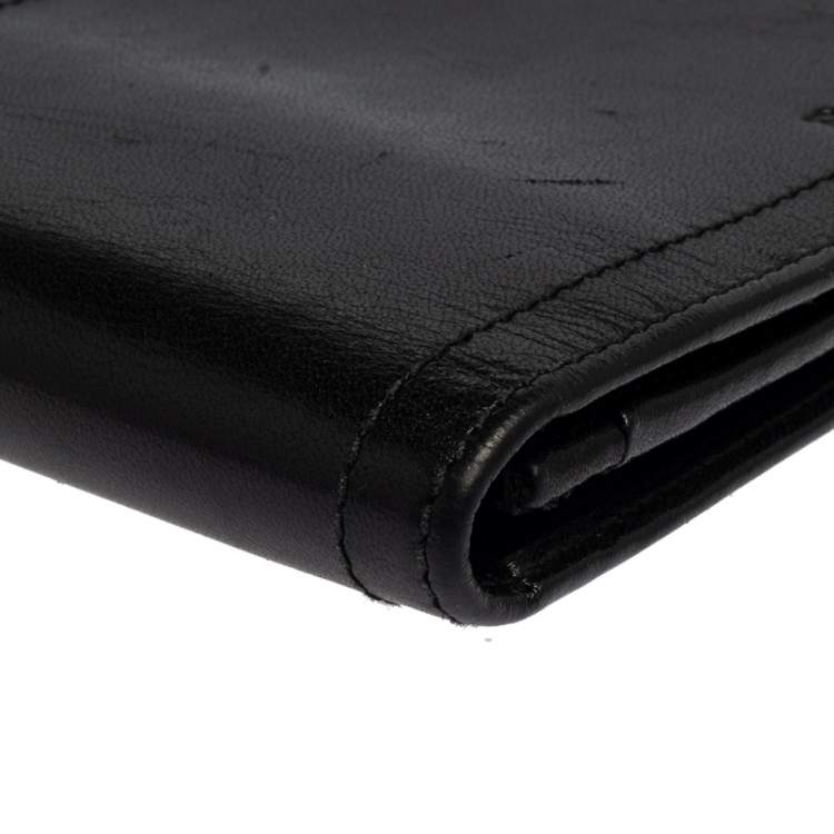 Pre Owned Bally Black Leather Long Wallet