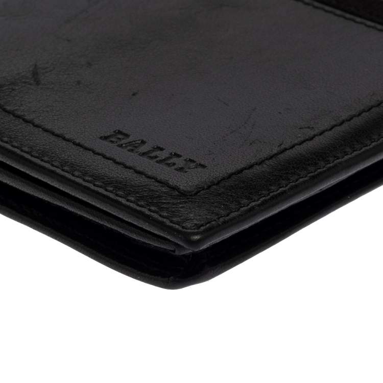 Pre Owned Bally Black Leather Long Wallet