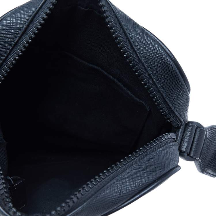 Pre Owned Bally Black Leather Serbet Messenger Bag 