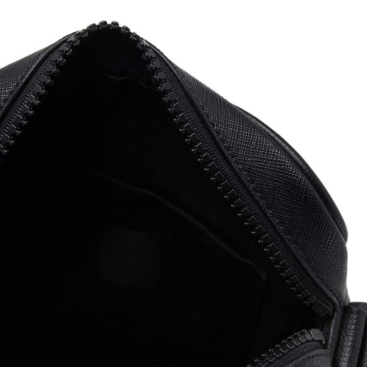 Pre Owned Bally Black Leather Serbet Messenger Bag 