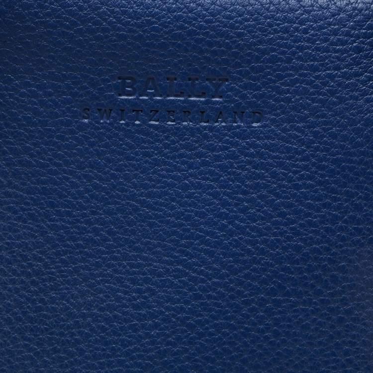 Pre Owned Bally Blue Leather Maed Laptop Bag