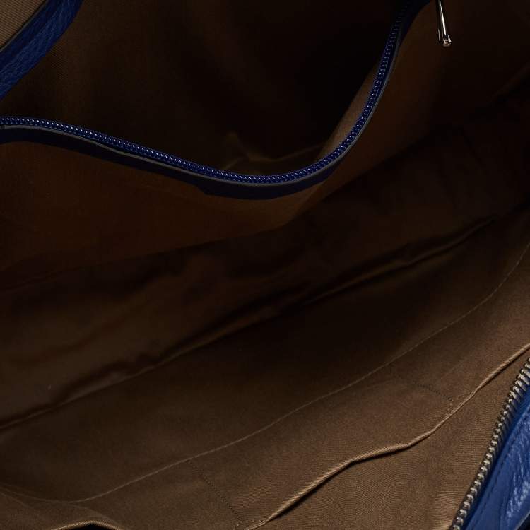 Pre Owned Bally Blue Leather Maed Laptop Bag
