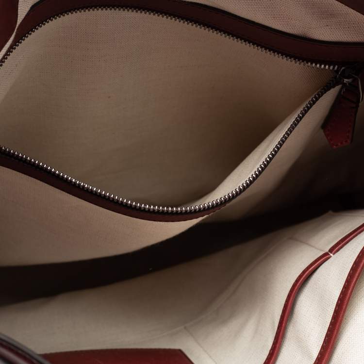 Pre Owned Bally Burgundy Leather Cloy Drawstring Bucket Bag