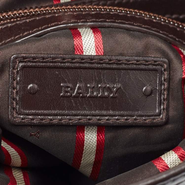 Pre Owned Bally Choco Brown Leather Messenger Bag