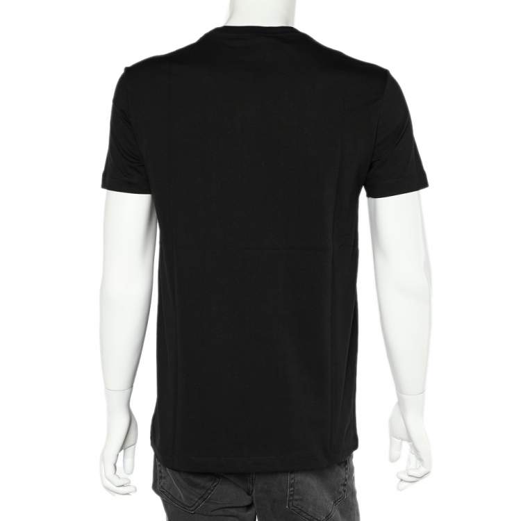 Pre Owned Balmain Black 3D Logo Printed Cotton Crewneck T-Shirt M