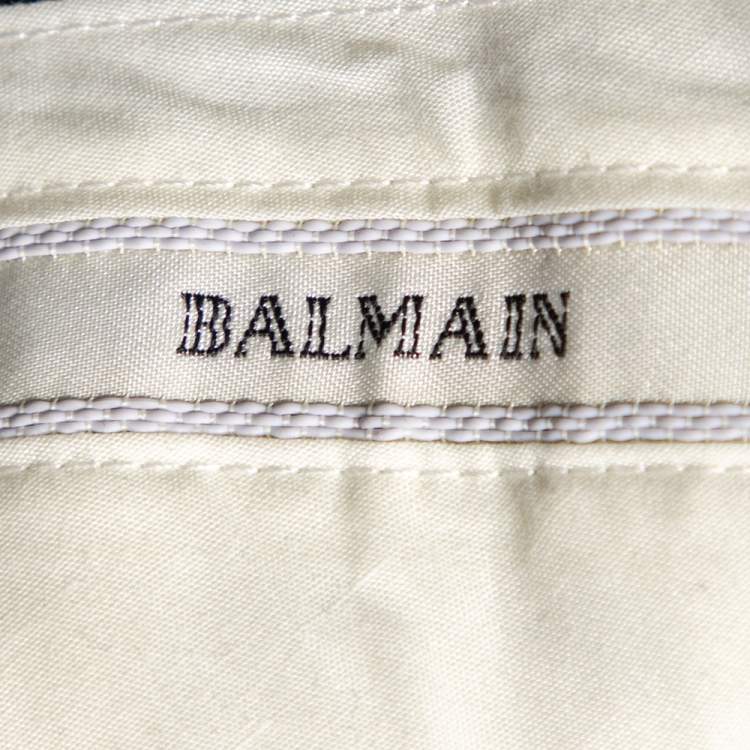 Pre Owned Balmain Charcoal Grey Wool Super 100's Pants 4XL