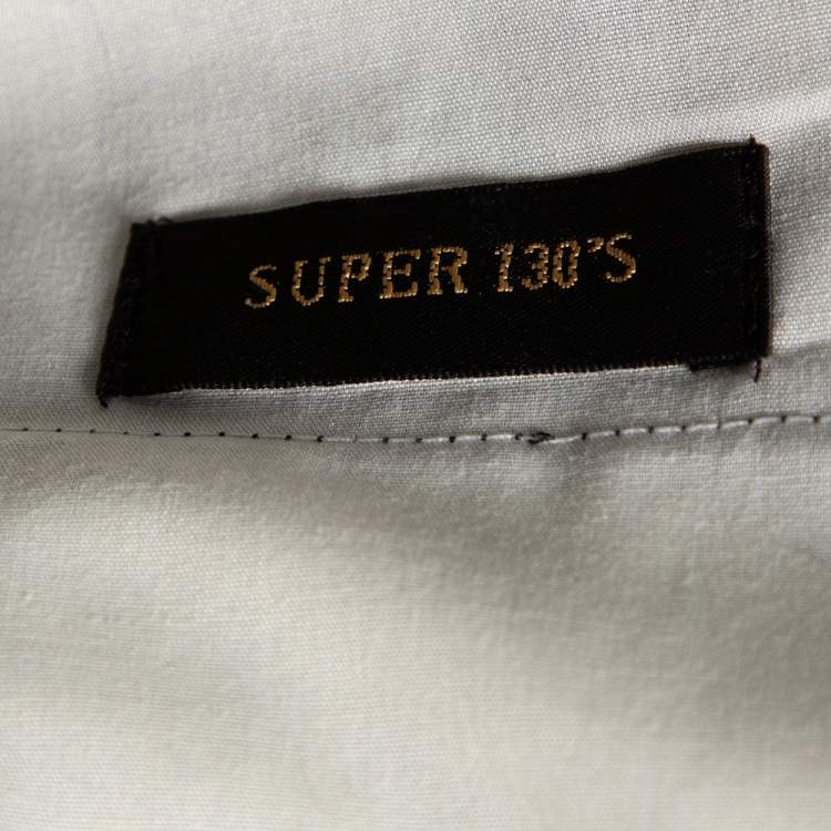 Pre Owned Balmain Grey Wool Super 130's Pants 4XL