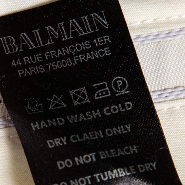 Pre Owned Balmain Grey Wool Super 130's Pants 4XL