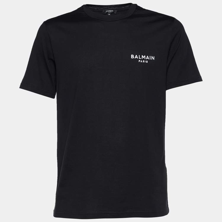 Tシャツ・カットソー Balmain Black Cotton Crewneck T-Shirt With Logo Balmain Men's Vintage Gel Logo T-Shirt | Neiman Marcus