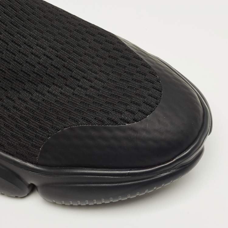 Pre Owned Balmain Black Stretch Knit Sock High Slip On Sneakers Size 44