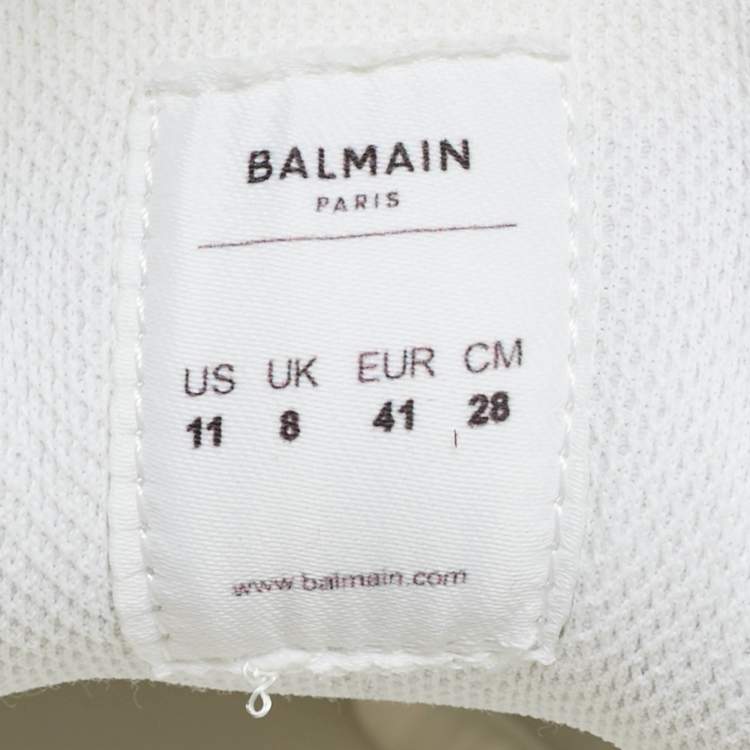 Pre Owned Balmain B-East Pb Size 41 Multicolor Leather and Mesh Lace Up Sneakers