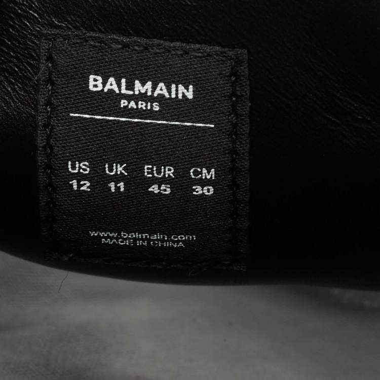Pre Owned Balmain Black Quilted Leather B-IT Slide Sandals Size 45