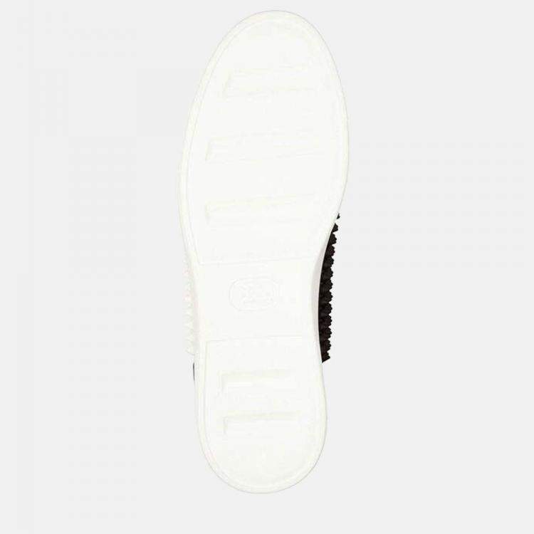 Pre Owned Balmain Black & White - Leather - High Top Sneakers - EU 43
