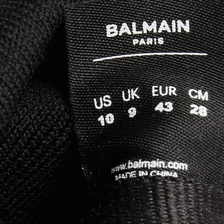Pre Owned Balmain Black Suede and Rubber High Trainers High Top Sneakers Size 43
