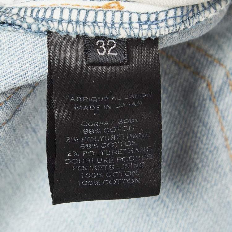 Pre Owned Balmain Blue Washed Denim Skinny Jeans M Waist 32"