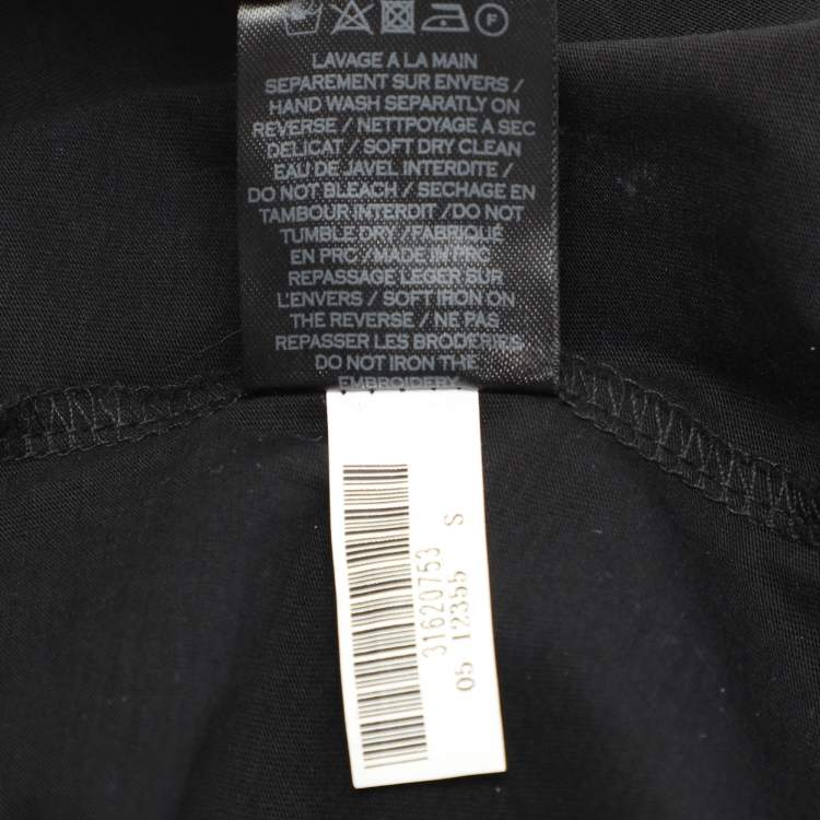مملوكة مسبقًا Balmain Black Cotton Logo T-Shirt S