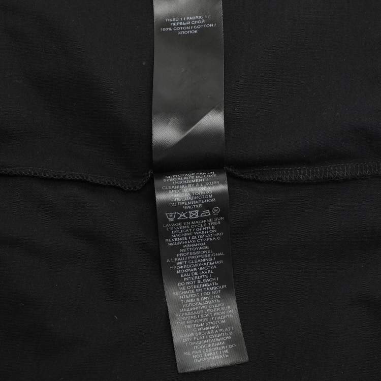Pre Owned Balmain Black Cotton Printed Logon Short Sleeves T-Shirt M
