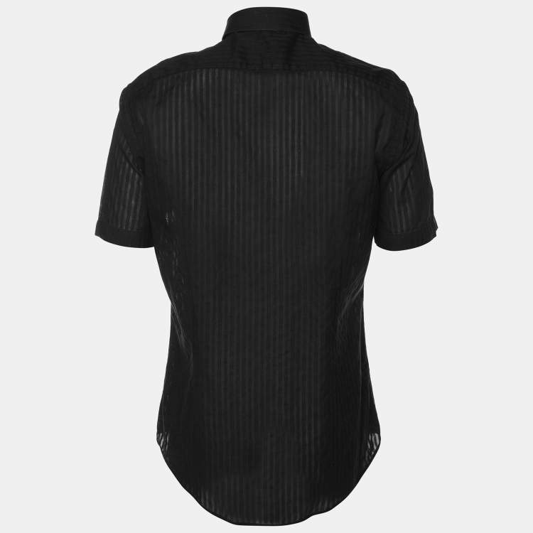 مملوكة مسبقًا Balmain Black Cotton Knit Polo Shirt M