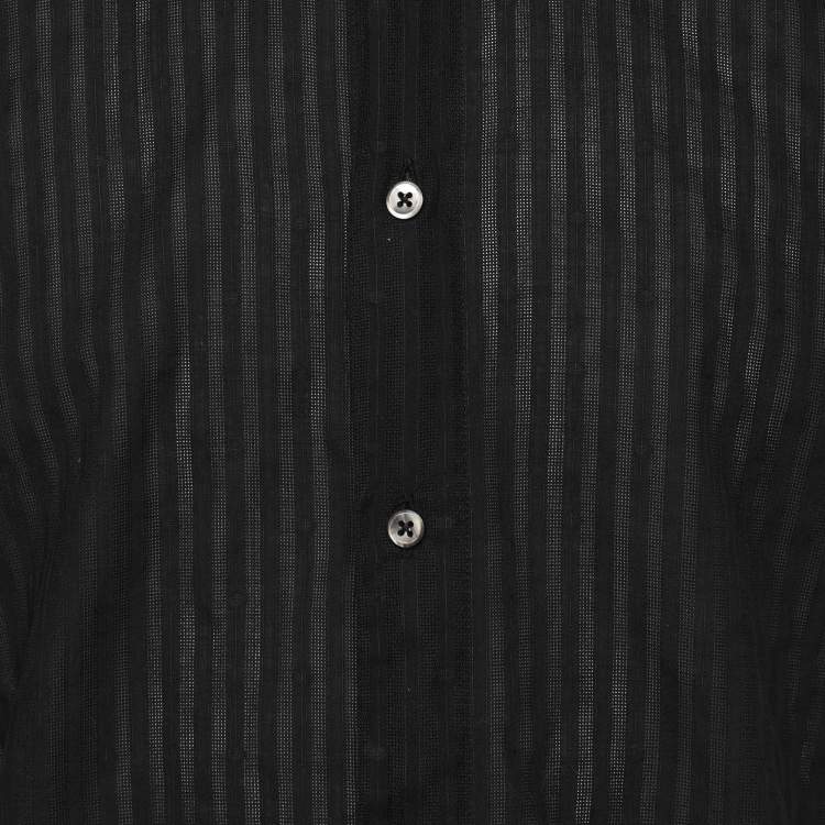 مملوكة مسبقًا Balmain Black Cotton Knit Polo Shirt M