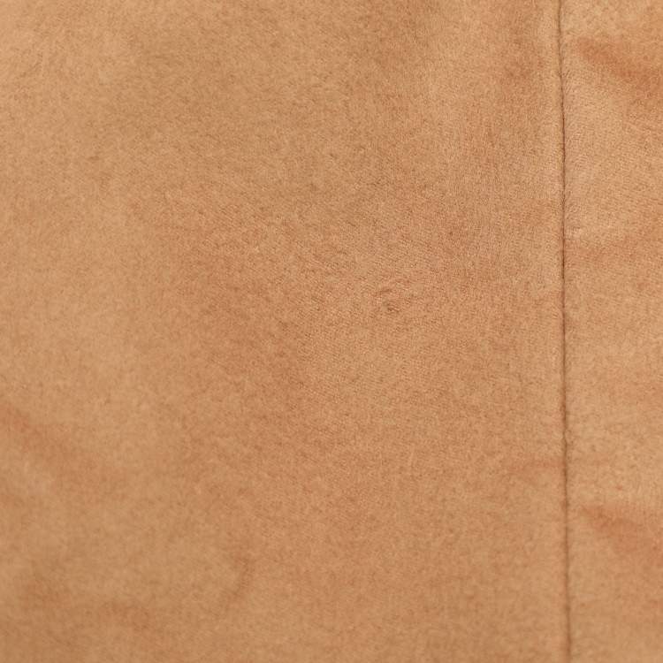 Pre Owned Balmain Beige Wool Blend Double Breasted Long Coat