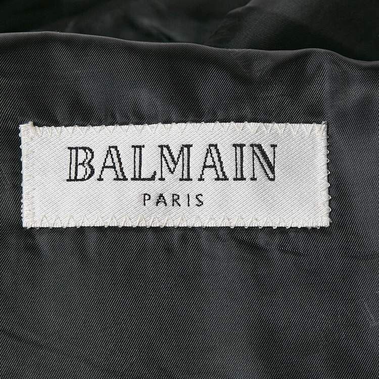 Pre Owned Balmain Black Rayon Blend Tailored Suits XXXL