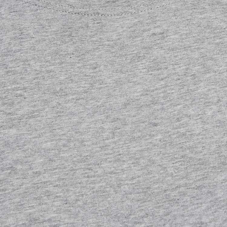 Pre Owned Balmain Grey Cotton Crew Neck Distressed T-Shirt M