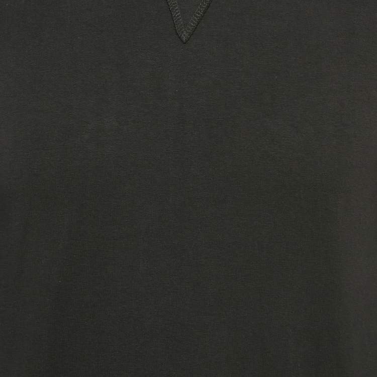 Pre Owned Balmain Black Logo Print Cotton Crew Neck Sweatshirt S