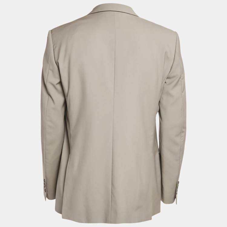Pre Owned Balmain Grey Wool Single Breasted Blazer XL