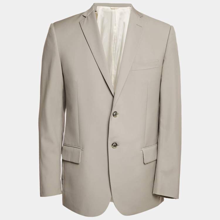 Pre Owned Balmain Grey Wool Single Breasted Blazer XL