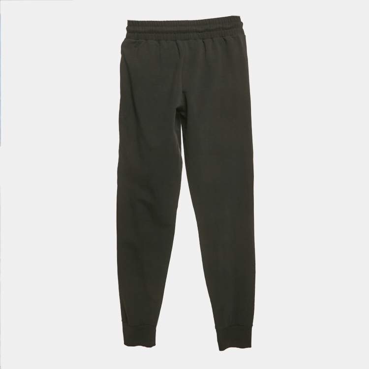 Pre Owned Balmain Black Logo Embroidered Cotton Knit Track Pants XS