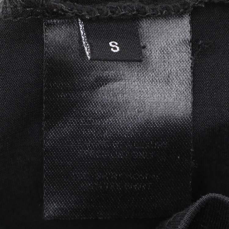 Pre Owned Balmain Black Cotton Logo Print T-Shirt S