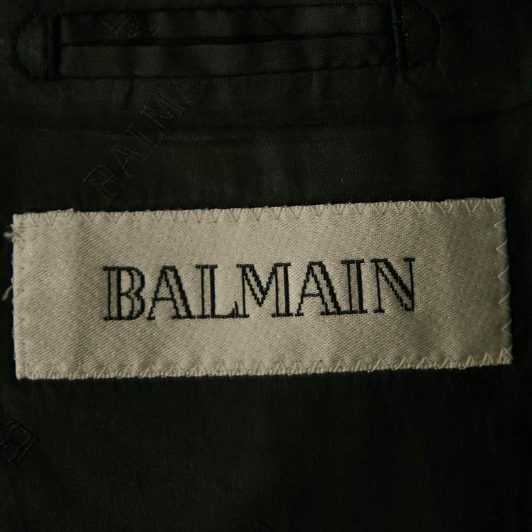 Pre Owned Balmain Navy Blue Wool Single Breasted Tailored Blazer XXL