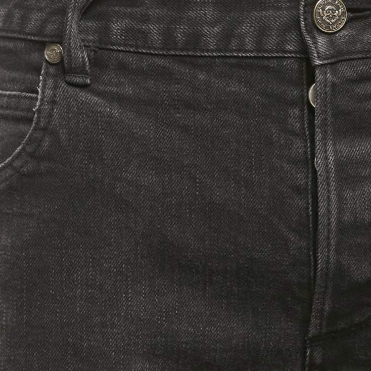 Pre Owned Balmain Black Washed Denim Slim Fit Jeans M Waist 32"