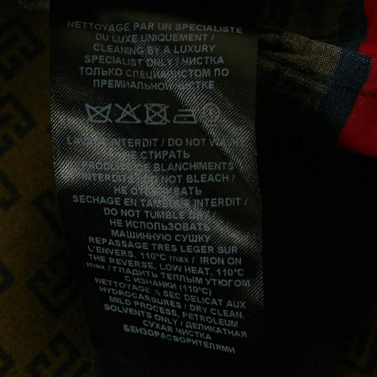 Pre Owned Balmain Brown Monogram Print Crepe Button Front Vacation Shirt XL