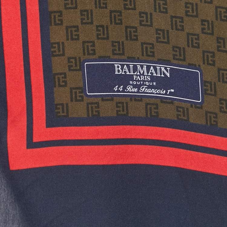 Pre Owned Balmain Brown Monogram Print Crepe Button Front Vacation Shirt XL