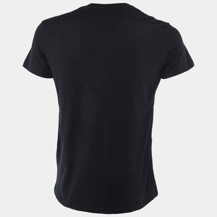 Pre Owned Balmain Black Logo printed Cotton Knit T-Shirt S