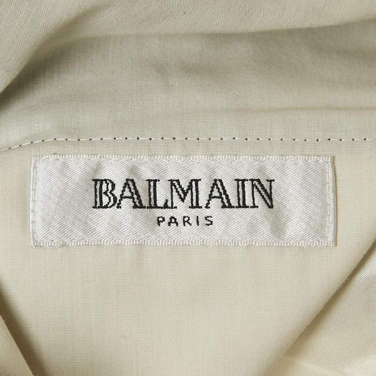 Pre Owned Balmain Navy Blue Wool Formal Pants 4XL