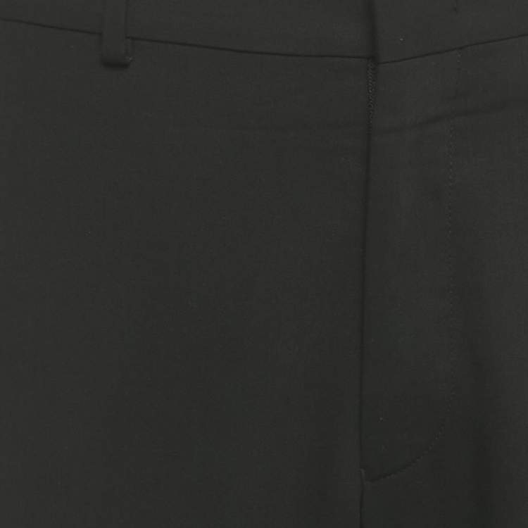 مملوكة مسبقًا Balmain Black Wool Super 120's High Twist Trousers XXL