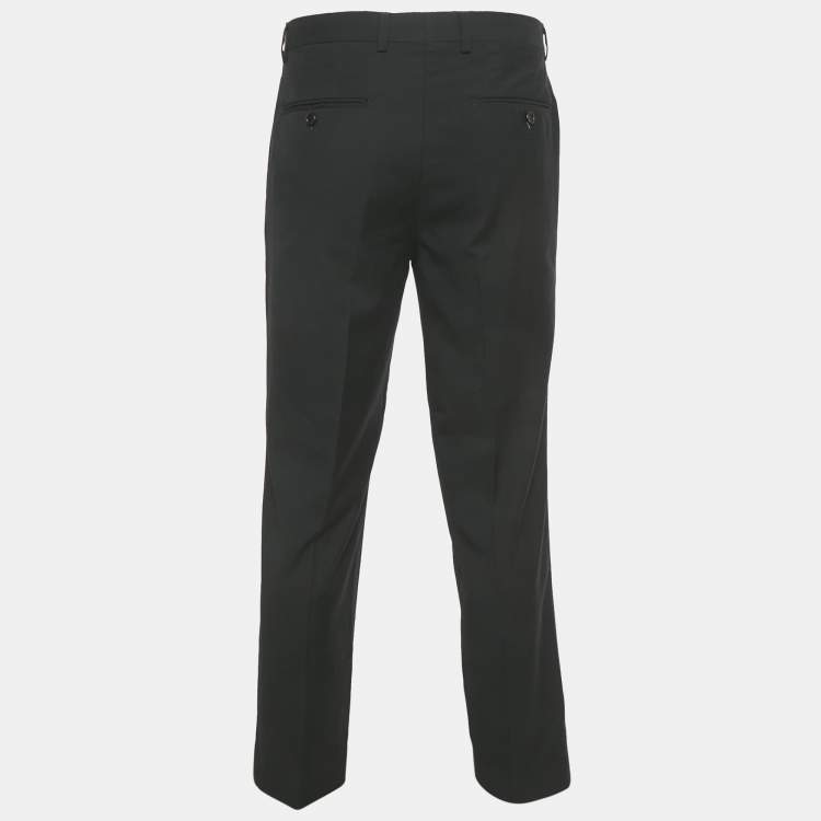 Pre Owned Balmain Black Cotton Formal Trousers M
