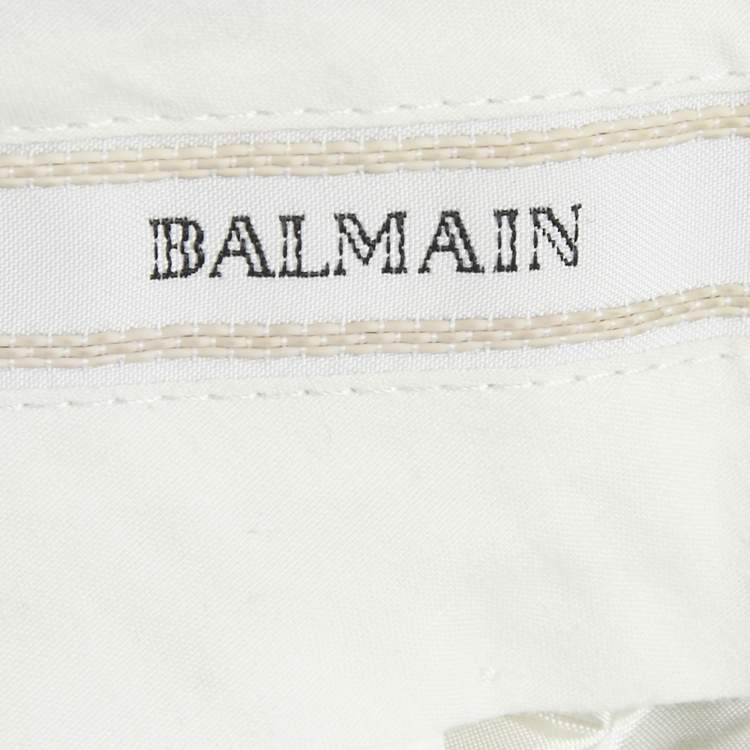 Pre Owned Balmain Black Cotton Formal Trousers M
