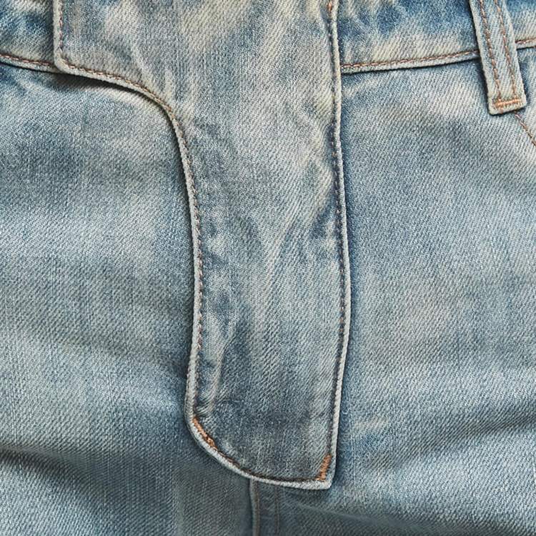 Pre Owned Balmain Blue Denim Slim Fit Jeans M/Waist 33"
