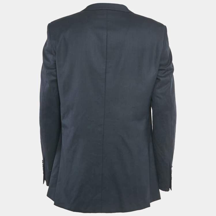 Pre Owned Balmain Navy Blue Wool Blend Single Breasted Blazer XXL 