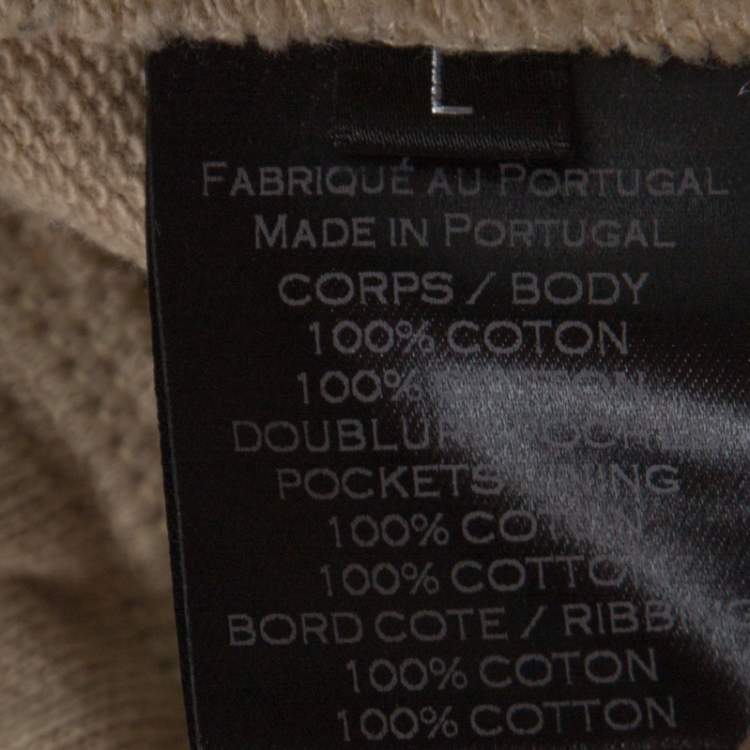 Pre Owned Balmain Beige Ribbed Knit Cotton Lace Up Detail Jogger Pants L