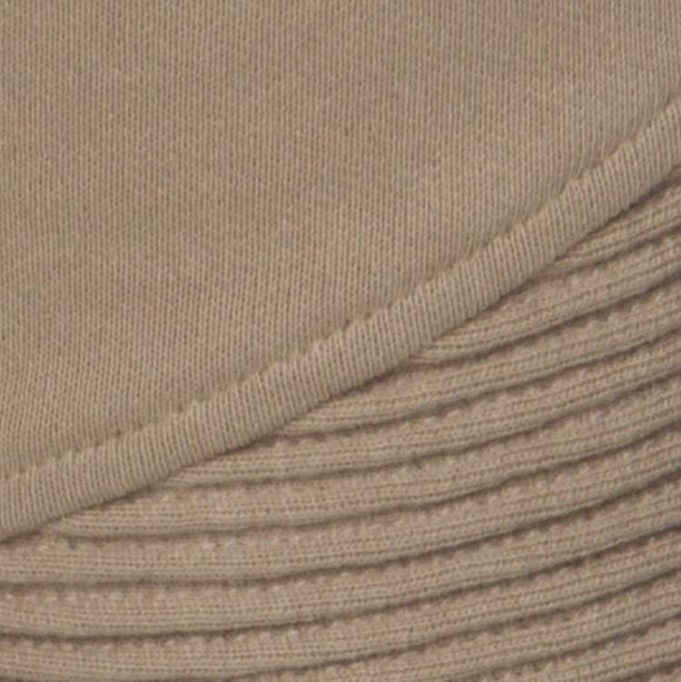 Pre Owned Balmain Beige Ribbed Knit Cotton Lace Up Detail Jogger Pants L
