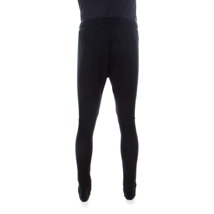 Pre Owned Balmain Black Cashmere Drawstring Jogger Pants L 