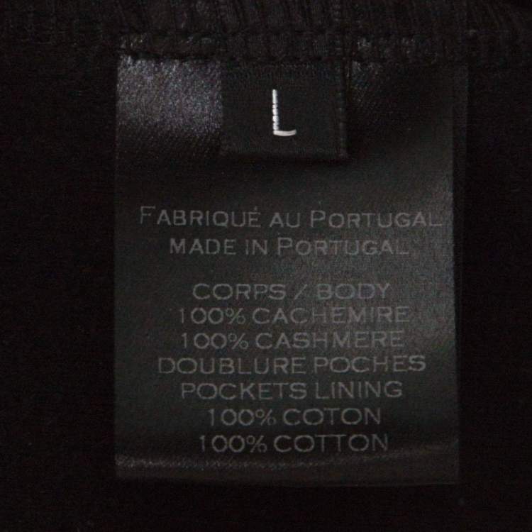 Pre Owned Balmain Black Cashmere Drawstring Jogger Pants L 