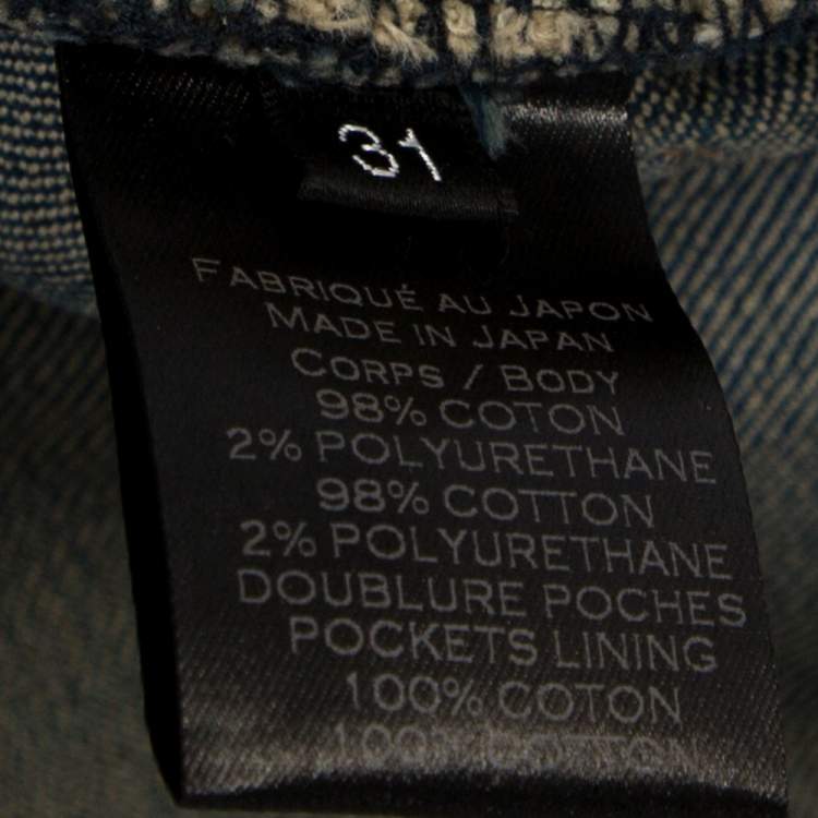 Pre Owned Balmain Blue Washed Out & Distressed Denim Biker Jeans S