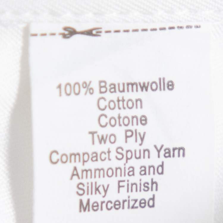 Pre Owned Balmain White Striped Cotton Long Sleeve Button Front Two Ply Shirt L
