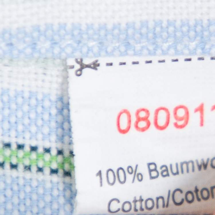 مملوكة مسبقًا Balmain Tricolor Striped Cotton Short Sleeve Shirt M