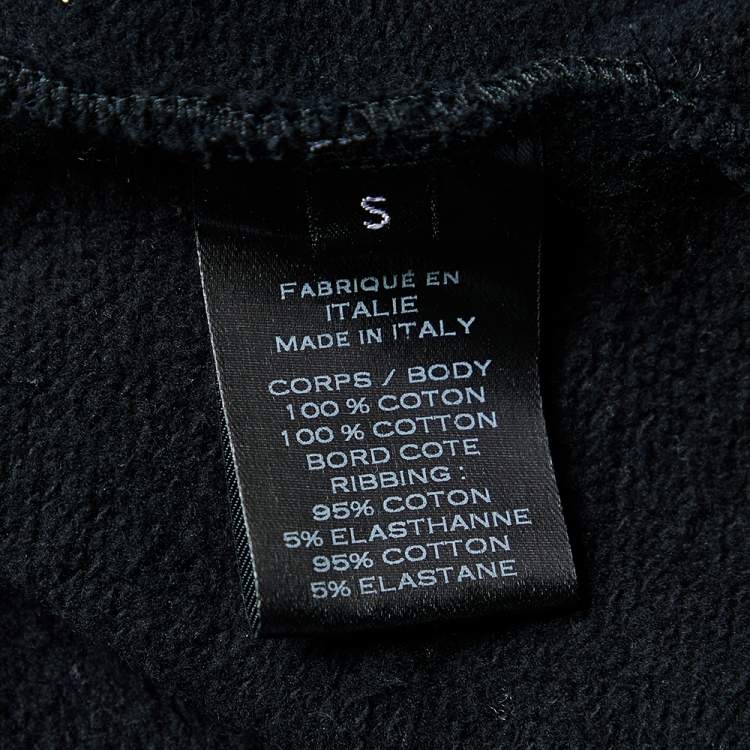 مملوكة مسبقًا Balmain Black Panther Logo Print Cotton Zip Detail Sweatshirt S